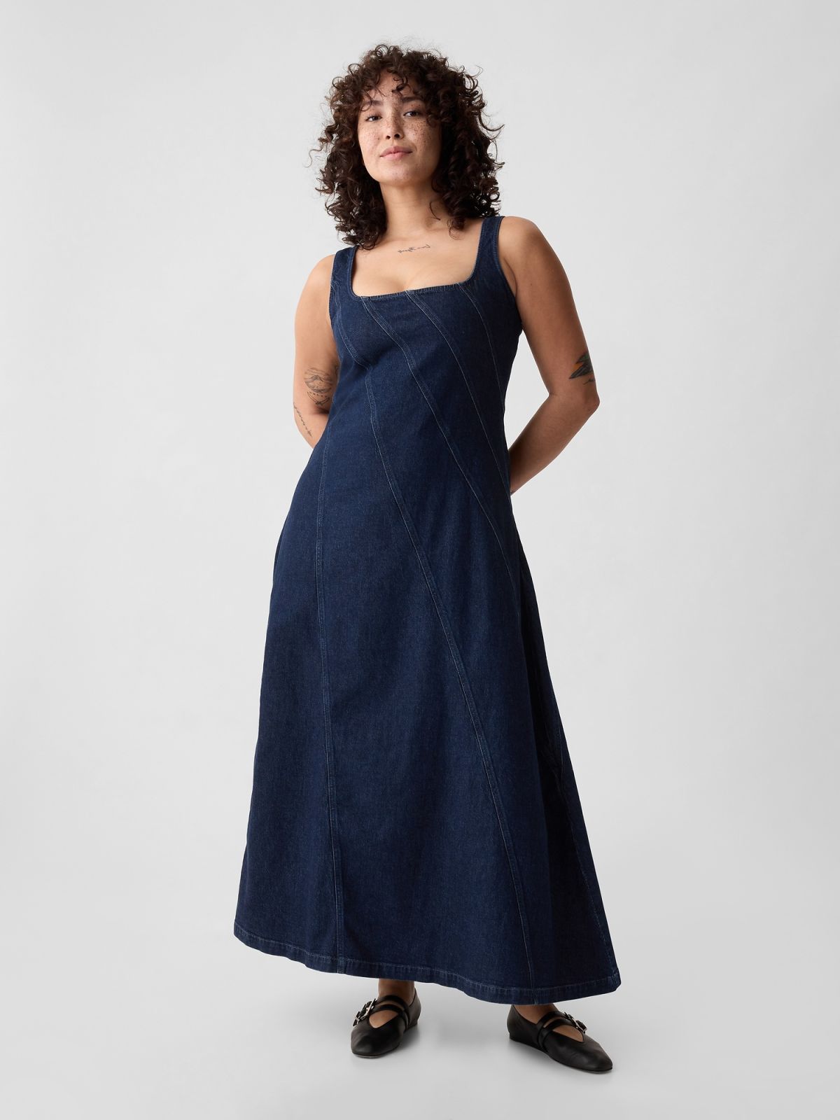 Μπλε Τζιν Maxi Φόρεμα-431849000