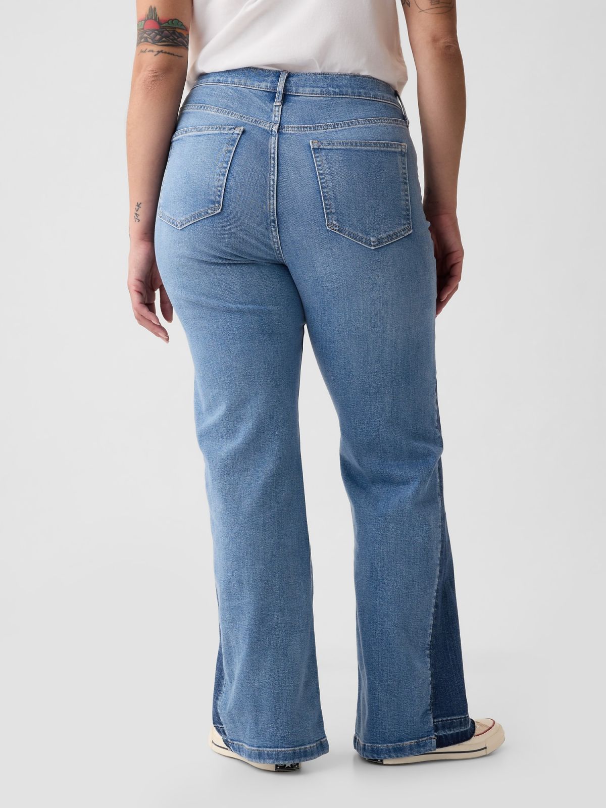 Μπλε High Rise Patched '70s Flare Jean Παντελόνι-570484000