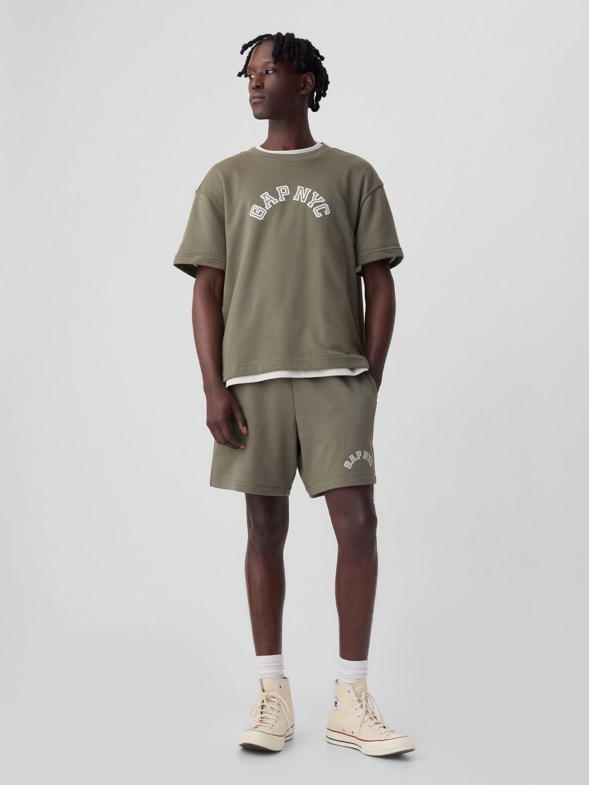 Πράσινο Gap NYC Arch Logo Crew neck Φούτερ-862305002