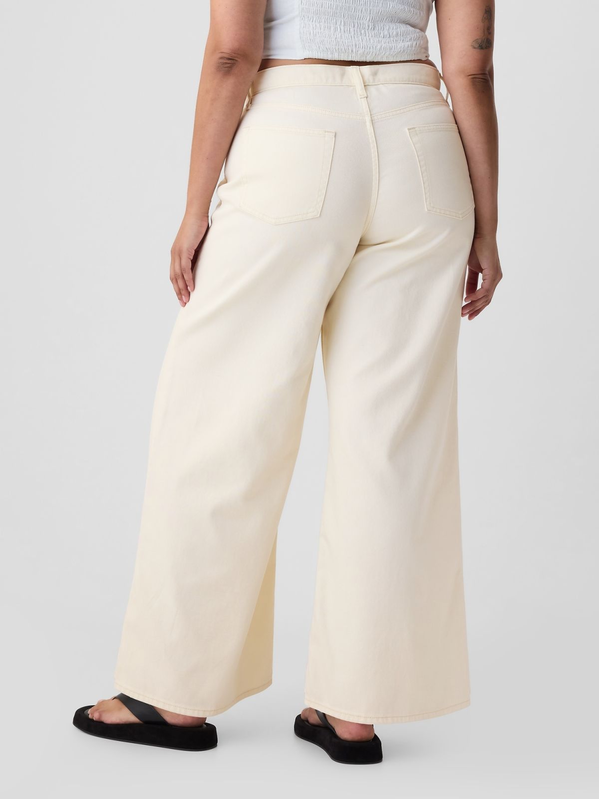 Μπεζ Mid Rise UltraSoft Baggy Jean Παντελόνι-456117000