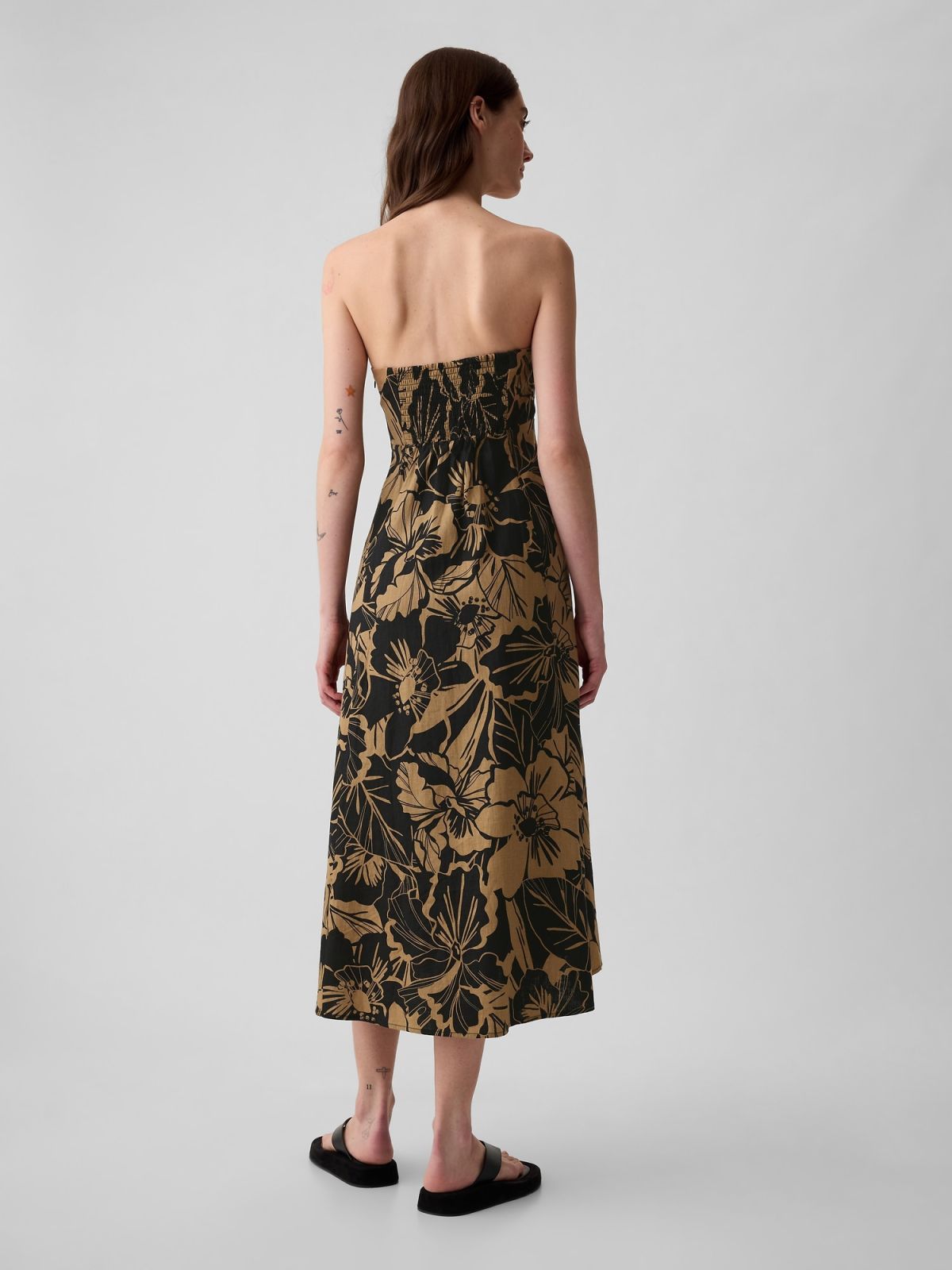 Multi Linen-Blend Midi Φόρεμα-429532002