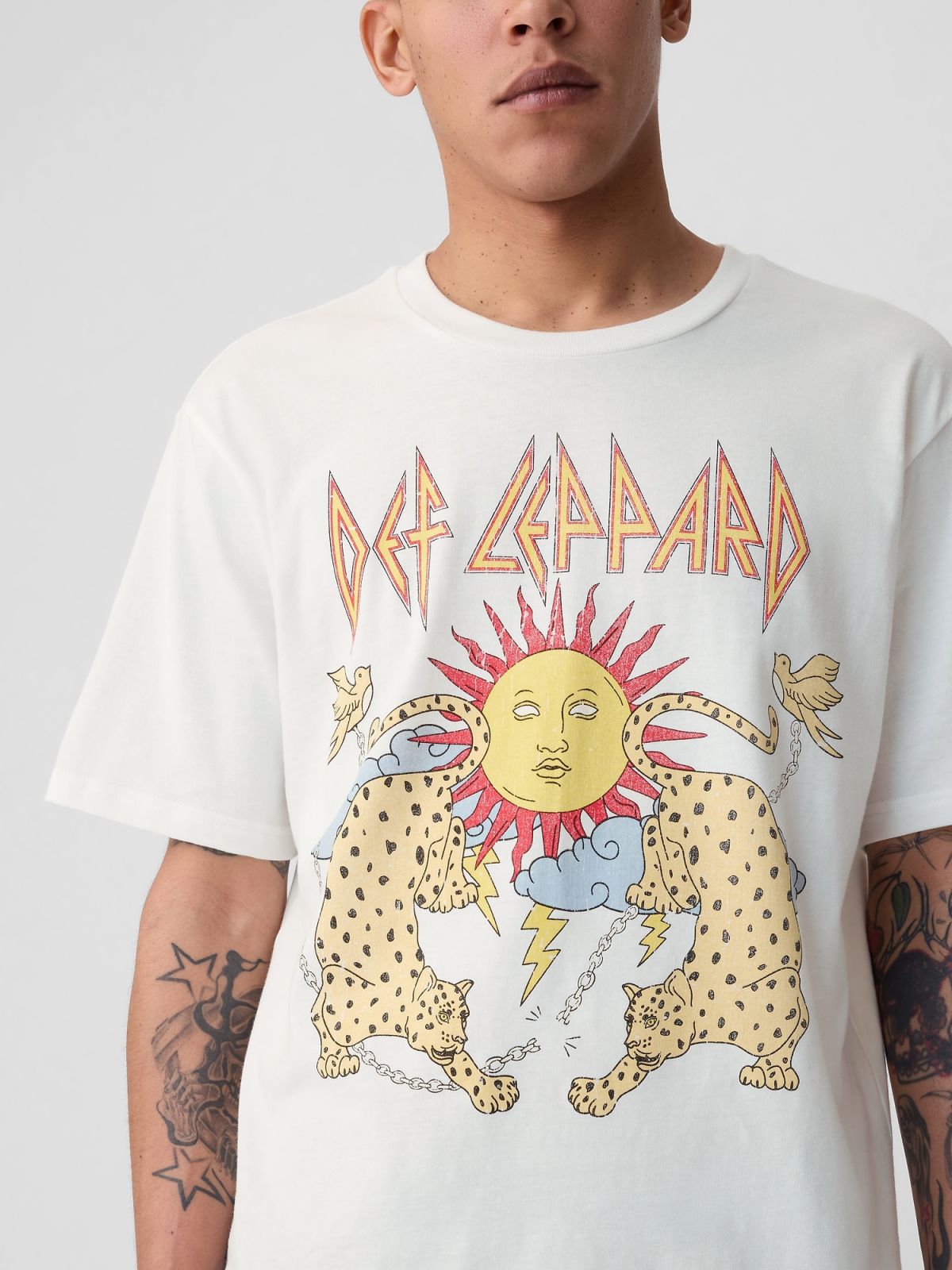 Άσπρη Def Leppard Graphic Μπλούζα-401701000