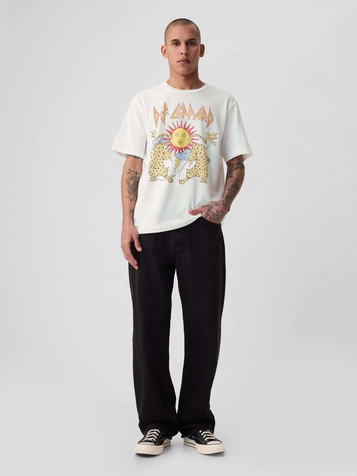 Άσπρη Def Leppard Graphic Μπλούζα-401701000