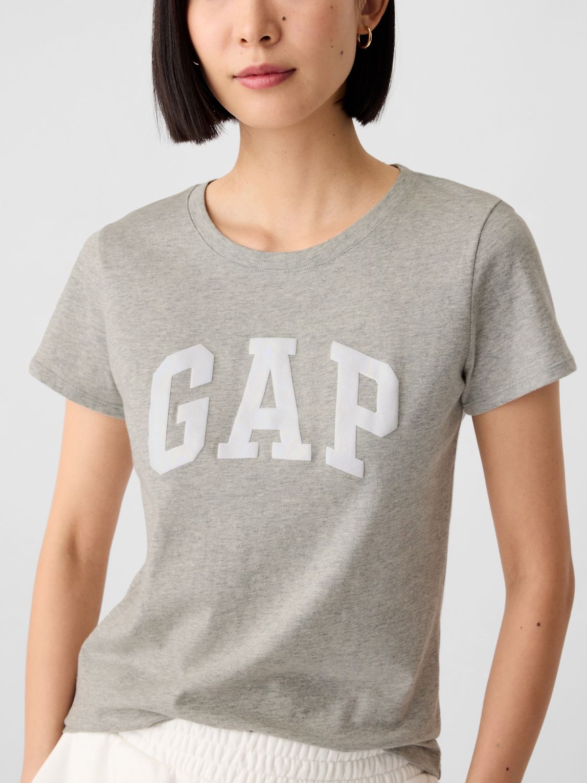 Γκρι Gap Logo Κοντομάνικη Μπλούζα-417797002