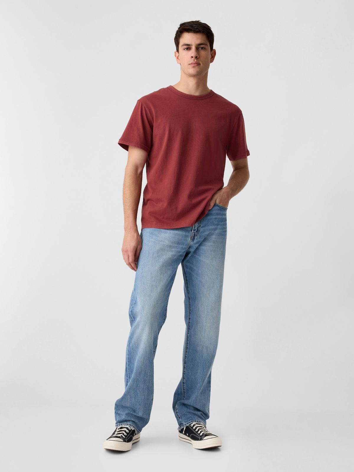 Ροζ Vintage-Wash Crewneck Μπλούζα-412289003