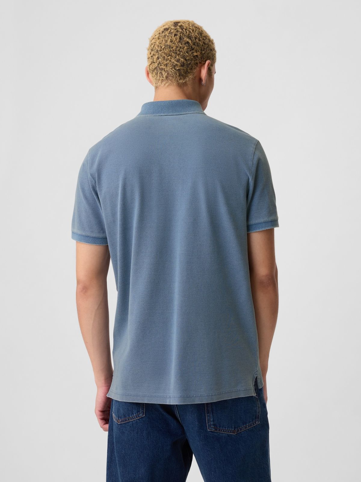 Μπλε Gap Logo Pique Polo Μπλούζα-586306019