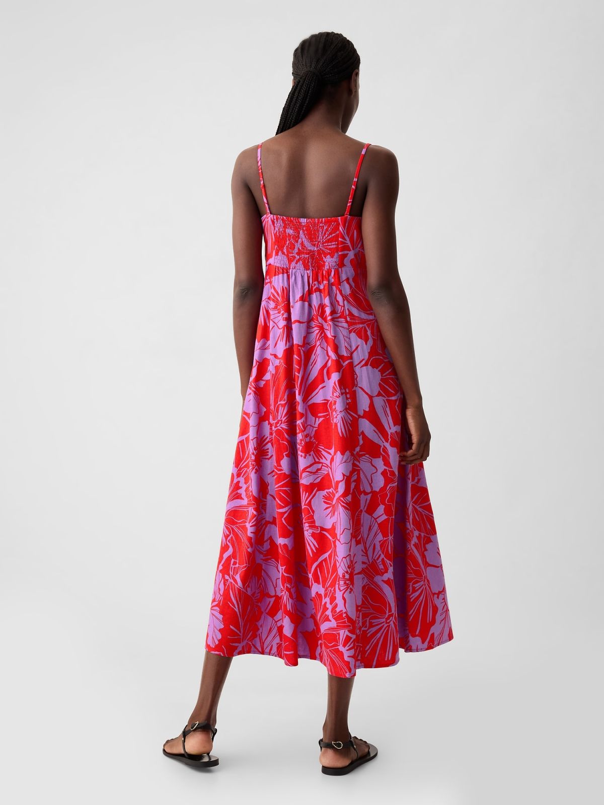 Multi Linen-Blend Midi Φόρεμα-429532001