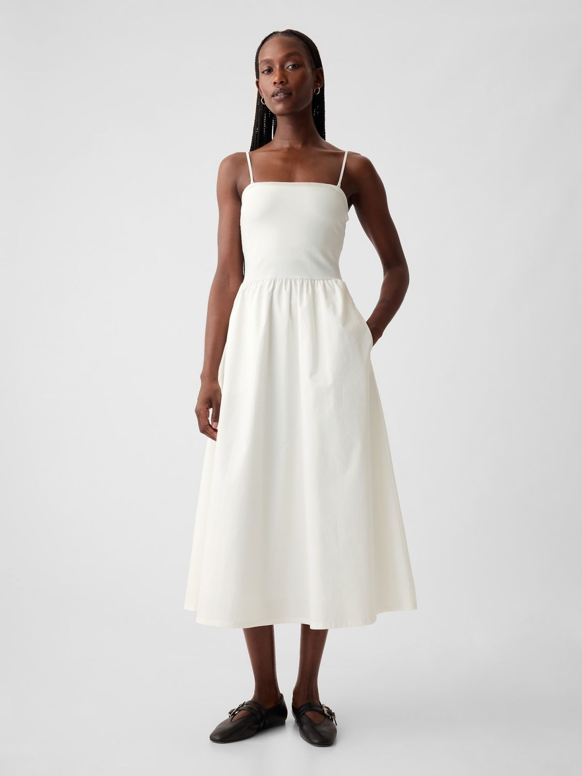 Mixed Media Midi Dress-431855002
