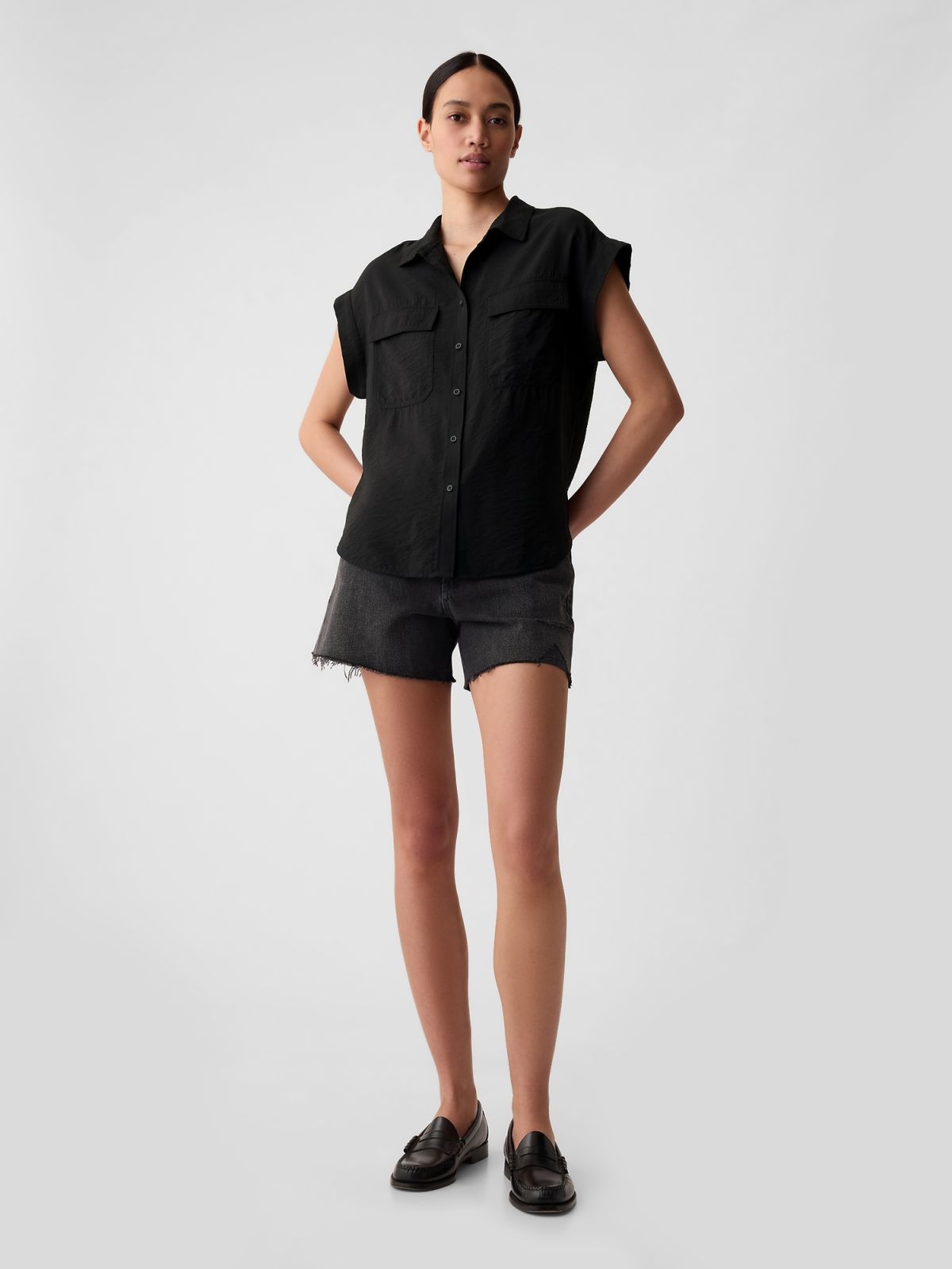 Μάυρο Utility Πουκάμισο-417136004