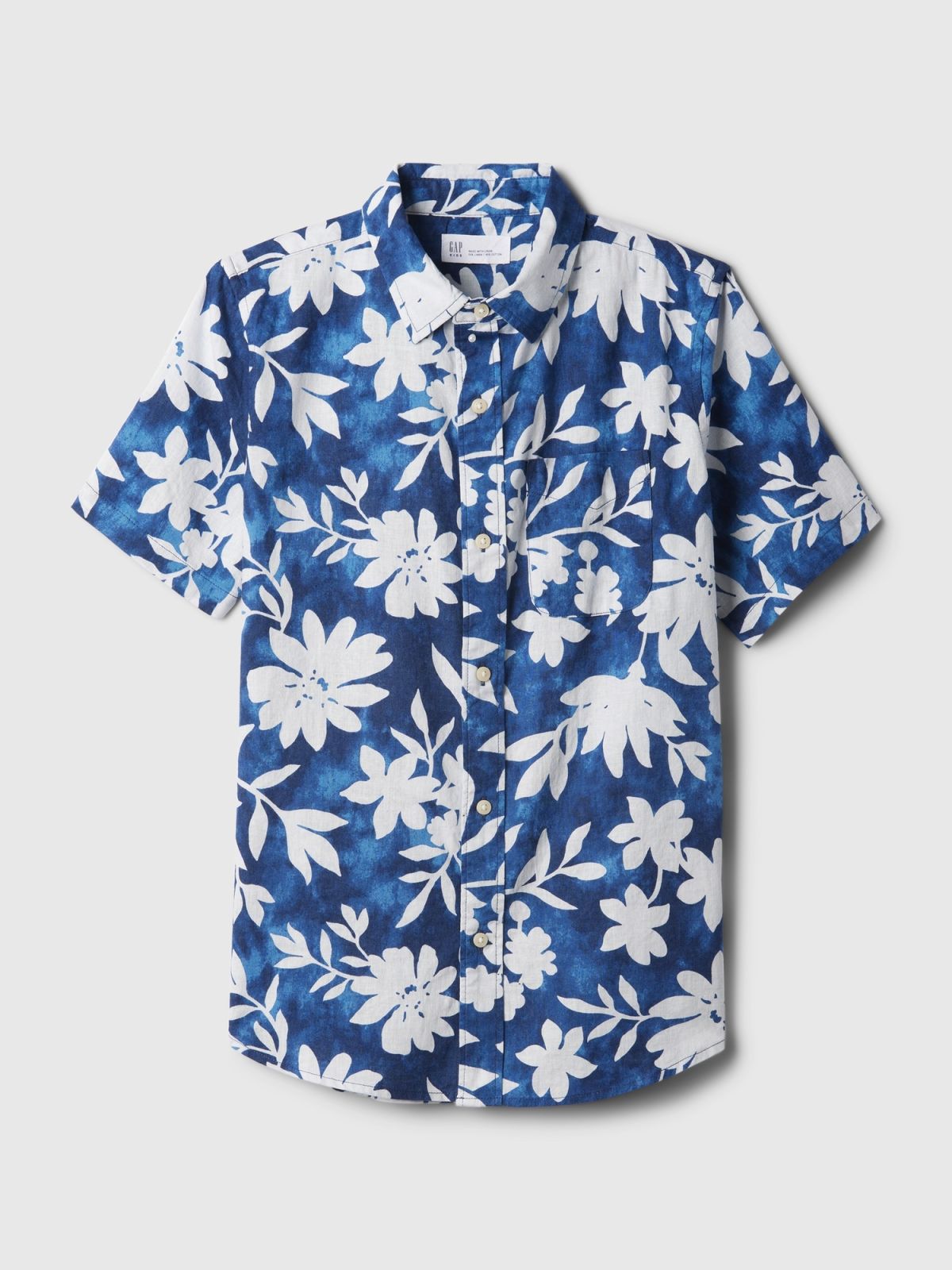 Μπλε Παιδικό Λινό Πουκάμισο-406665000