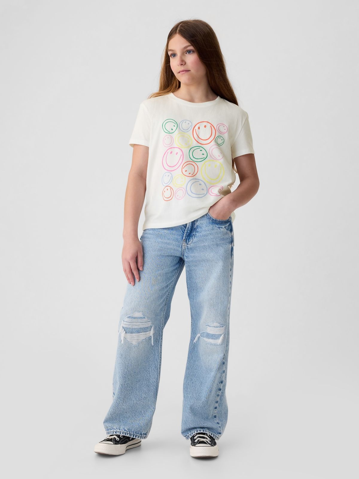 Άσπρη Παιδική Graphic Μπλούζα-461363003