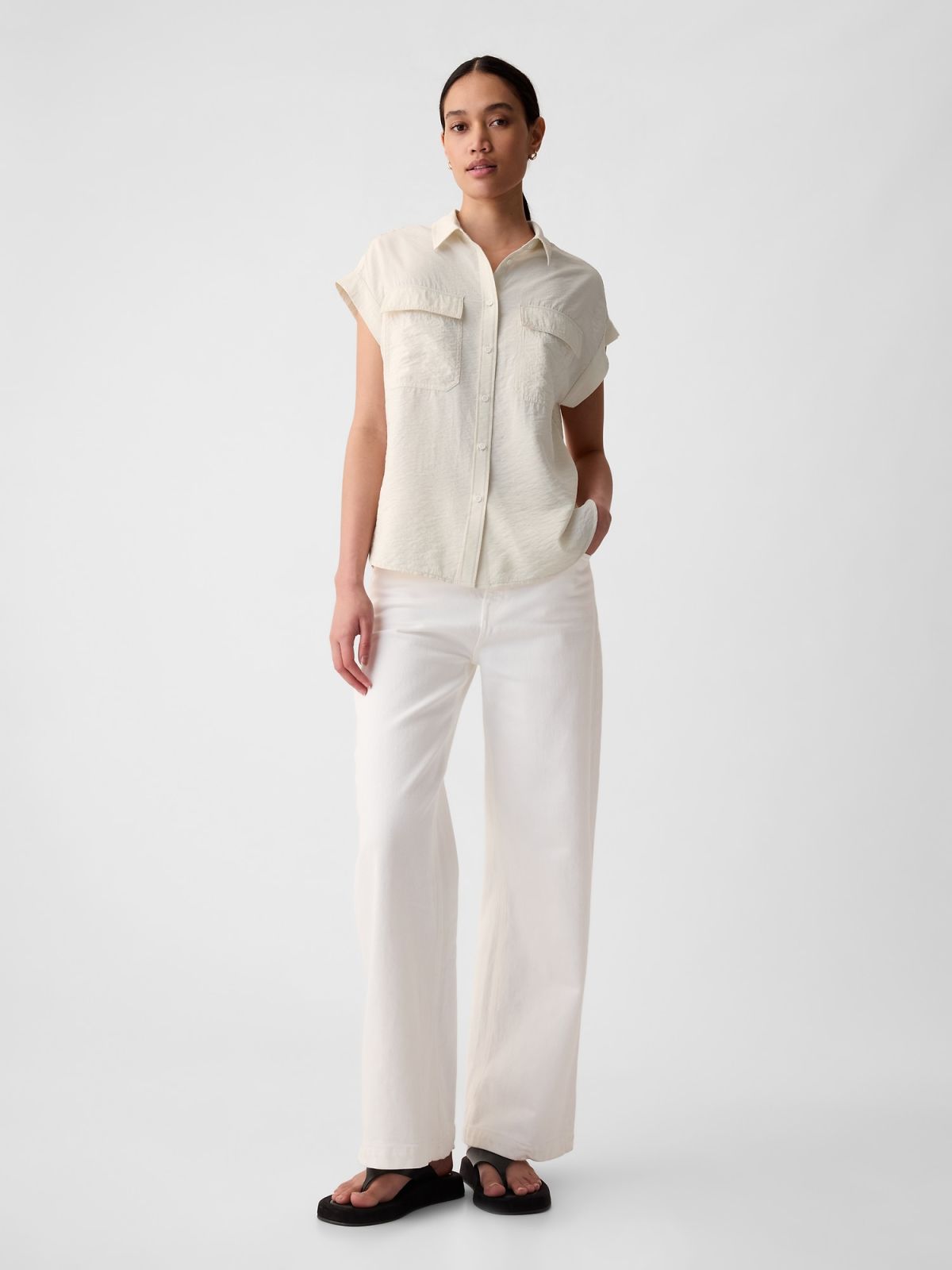 Μπεζ Utility Πουκάμισο-417136000