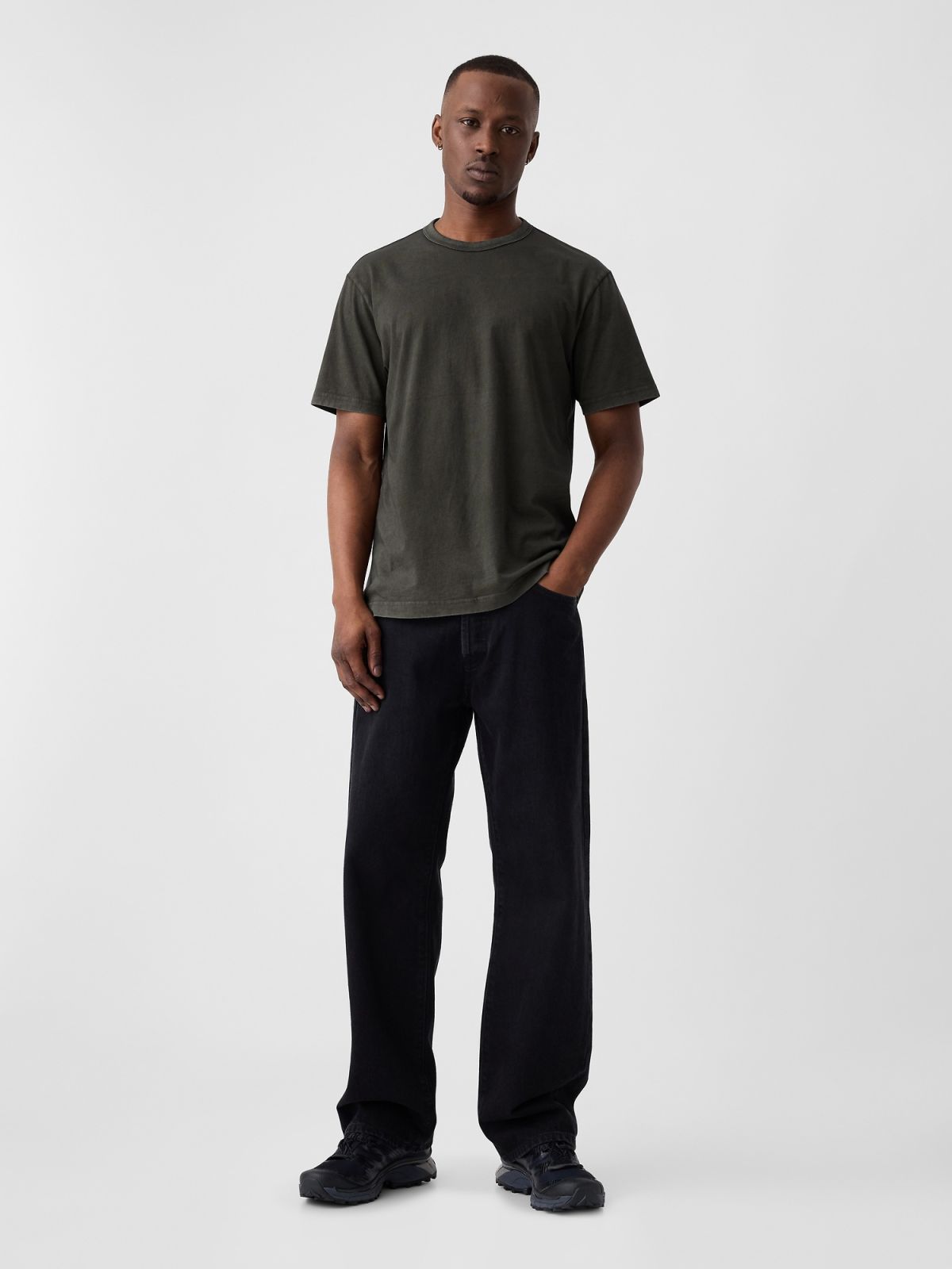 Μάυρη Vintage-Wash Crewneck Μπλούζα-412289001