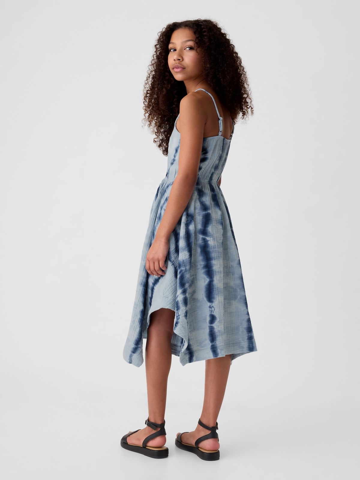 Kids Crinkle Gauze Handkerchief Hem Dress-428806000