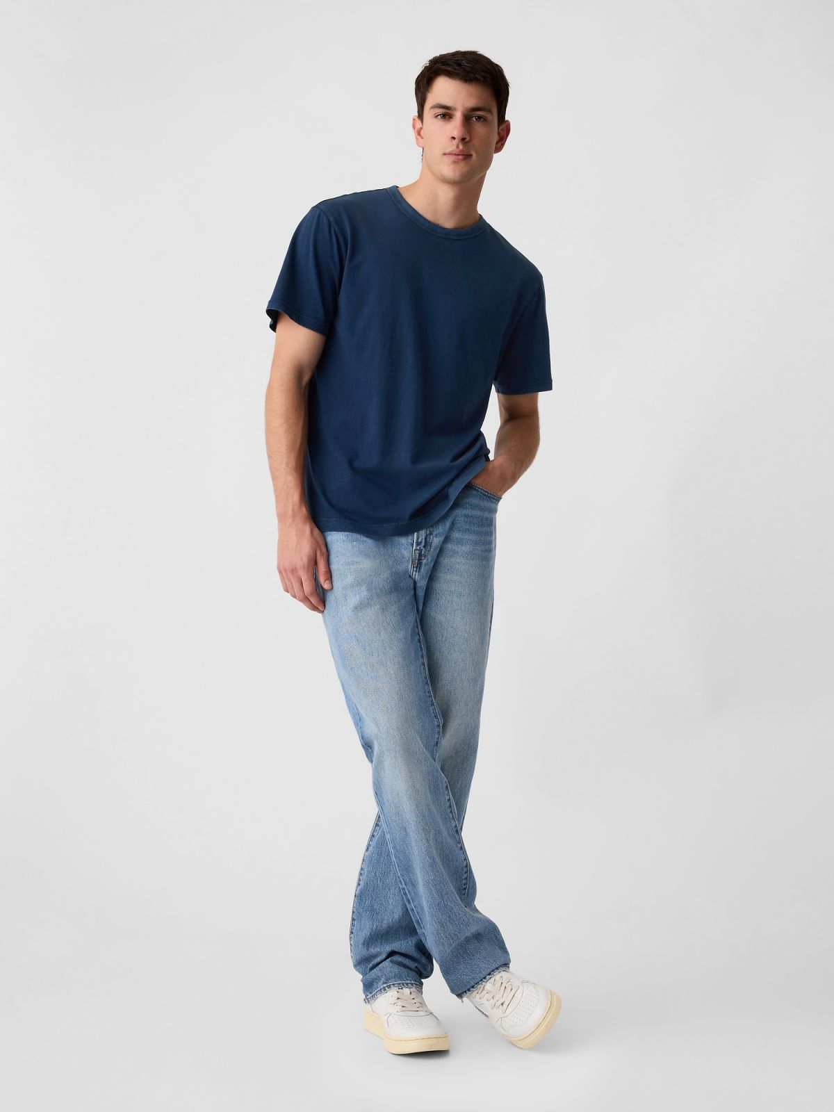 Μπλε Vintage-Wash Crewneck Μπλούζα-412289000