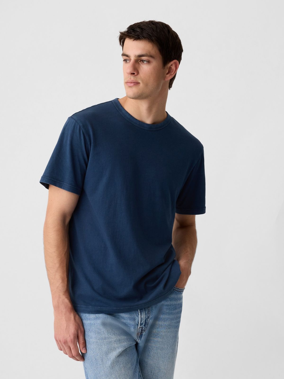 Μπλε Vintage-Wash Crewneck Μπλούζα-412289000