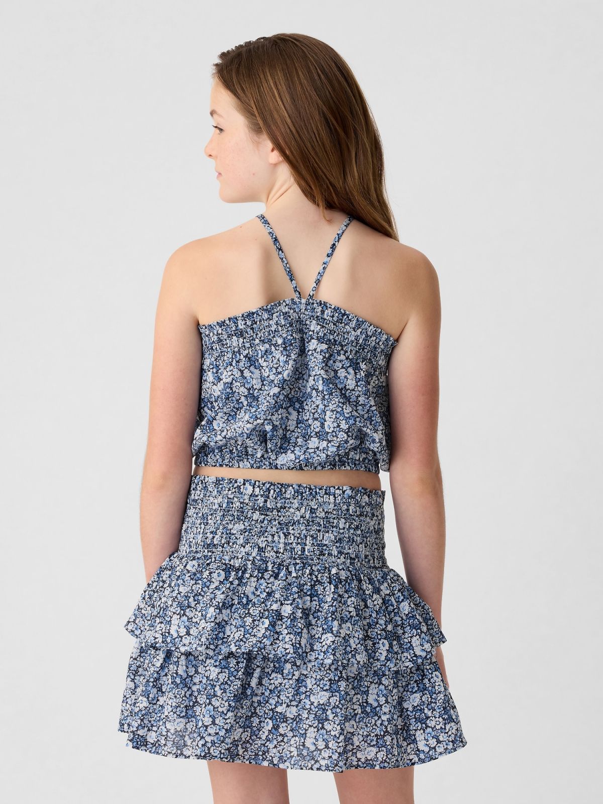 Μπλε Παιδικό Smocked Halter Αμάνικο Τοπ-434439001