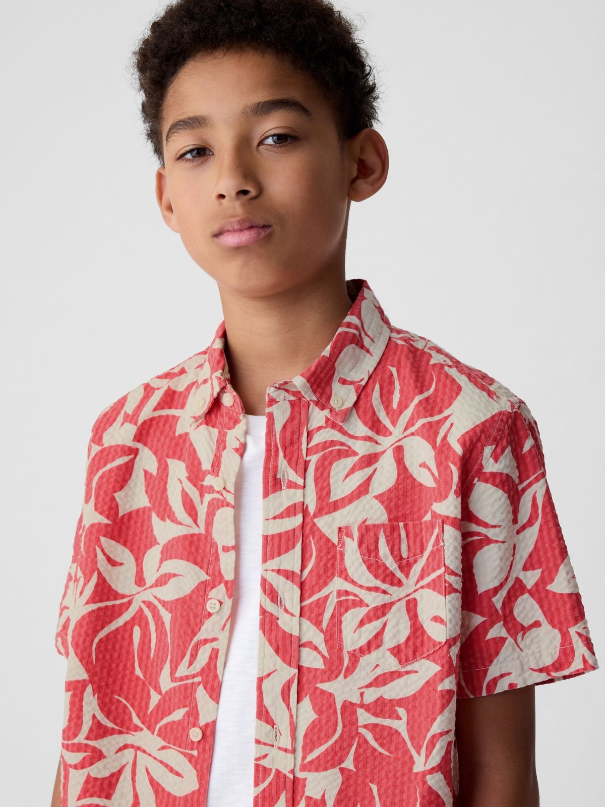 Κόκκινο Παιδικό Seersucker Πουκάμισο-435221000