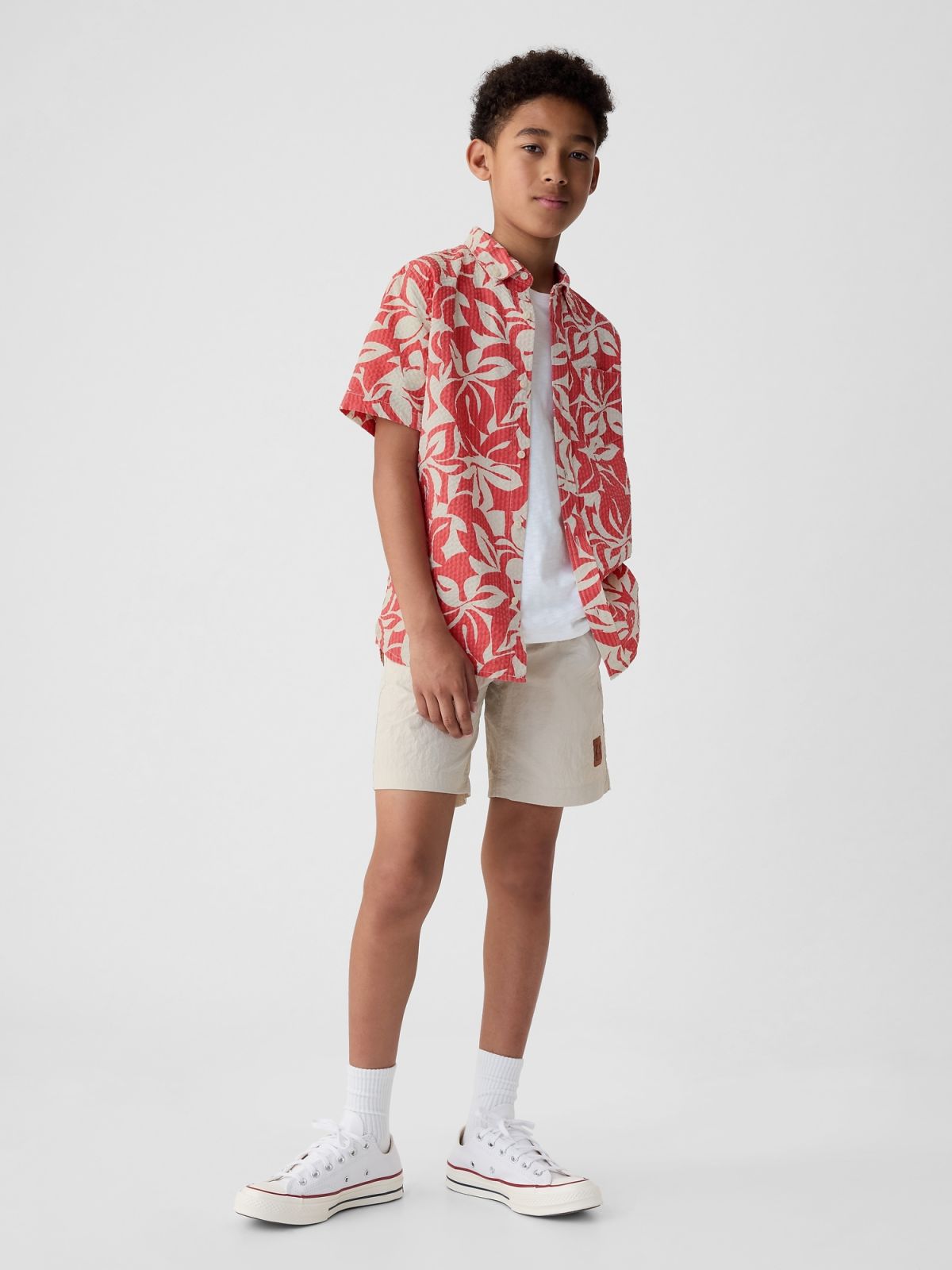 Κόκκινο Παιδικό Seersucker Πουκάμισο-435221000