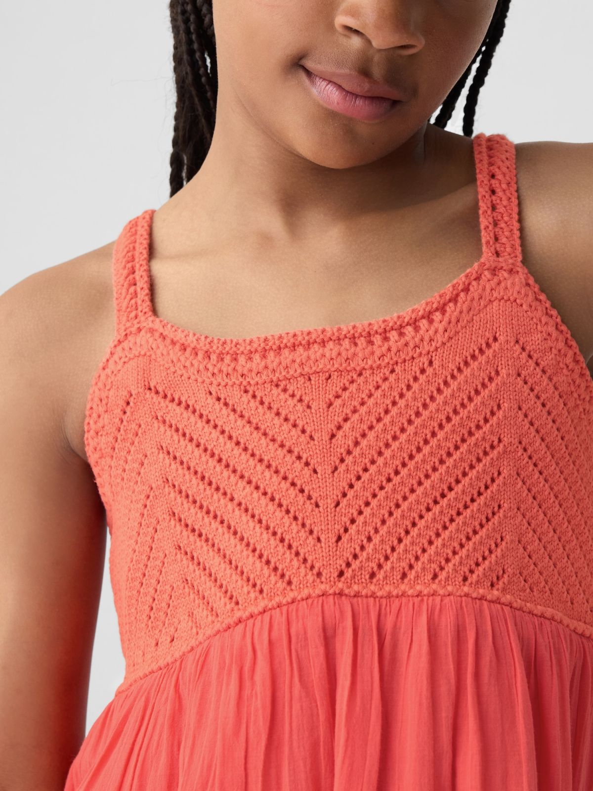 Κόκκινο Παιδικό Crinkle Gauze Φόρεμα-434433000