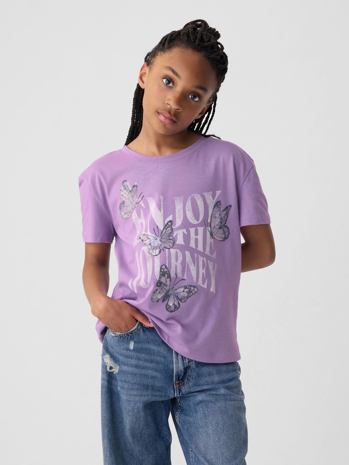 Μωβ Παιδική Sequin Graphic Μπλούζα-435157000