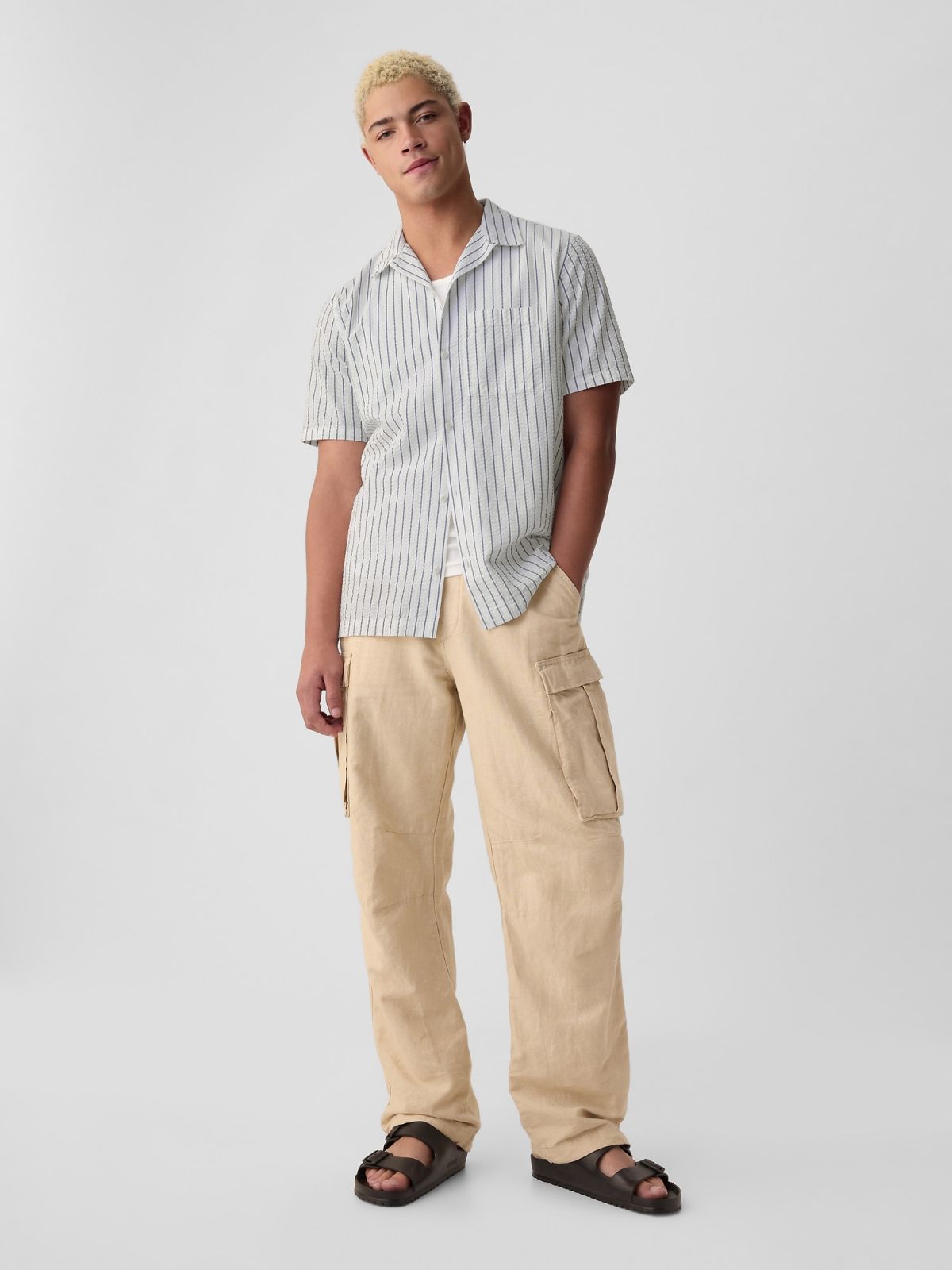 Μπλε Seersucker Oxford Πουκάμισο-881170003