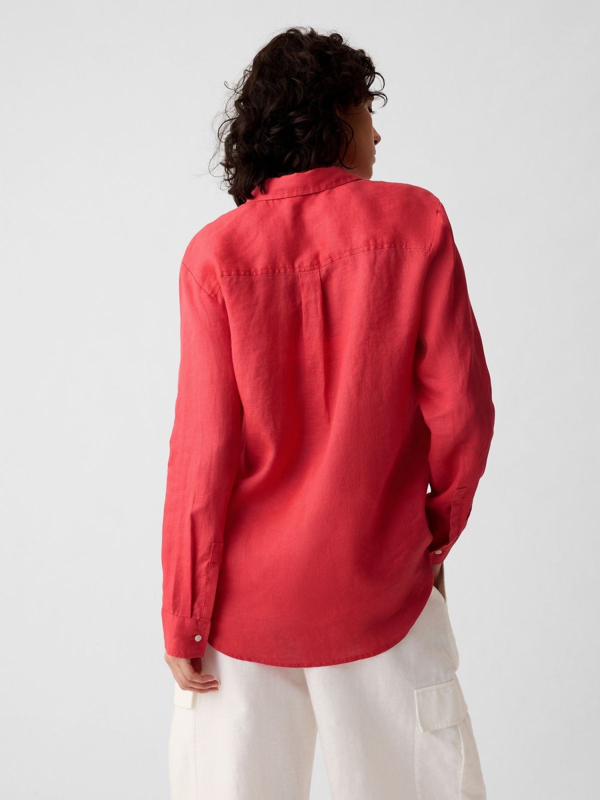 100% Linen Boyfriend Shirt-875983011