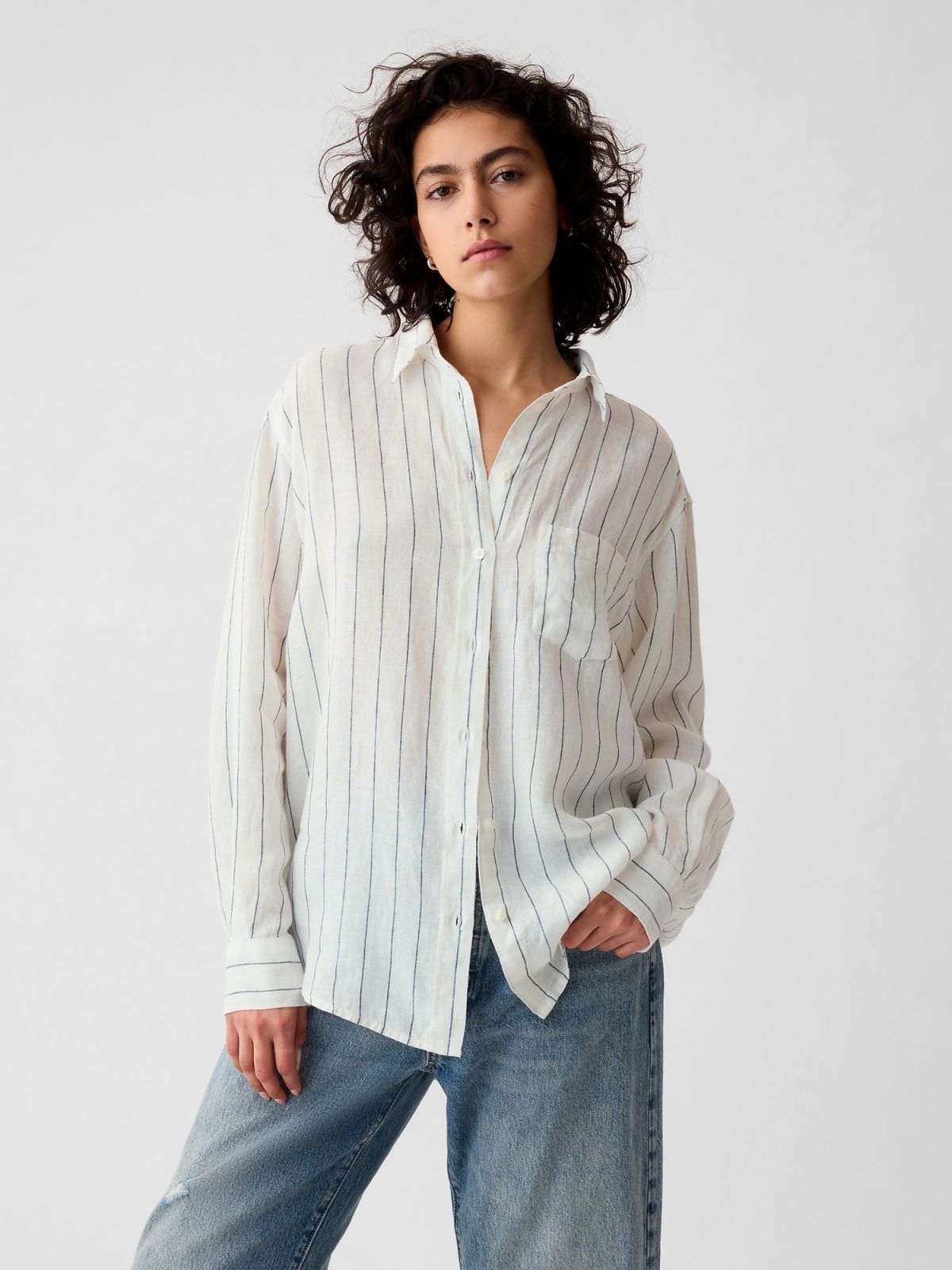 100% Linen Big Shirt-891899004