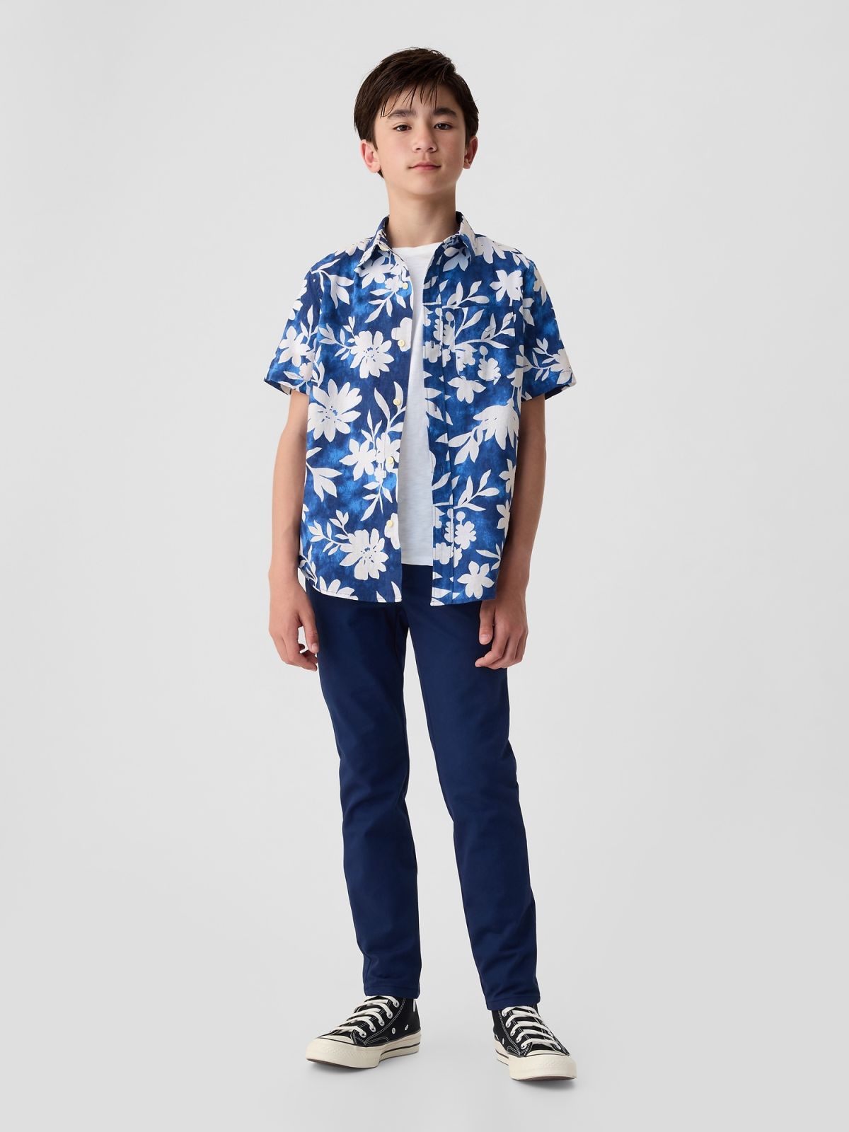 Μπλε Παιδικό Λινό Πουκάμισο-406665000