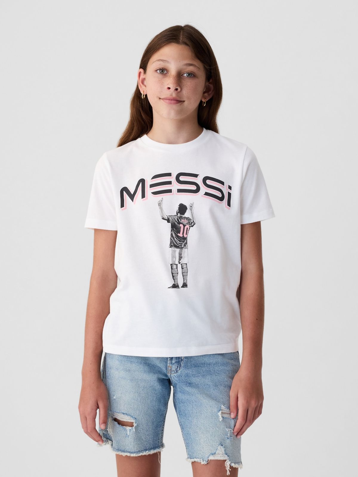 Άσπρη Παιδική Messi Graphic Μπλούζα-556802002