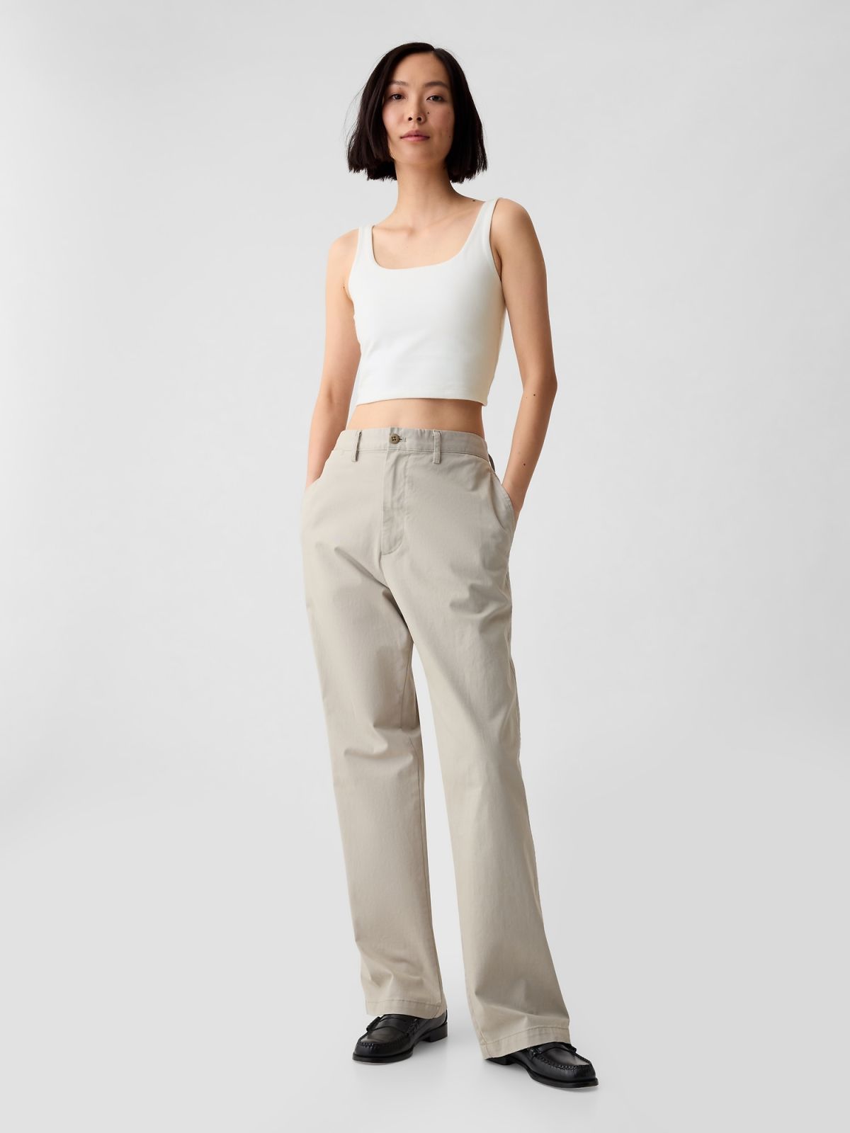 Άσπρο Compact Jersey Cropped Αμάνικο Τοπ-407981003