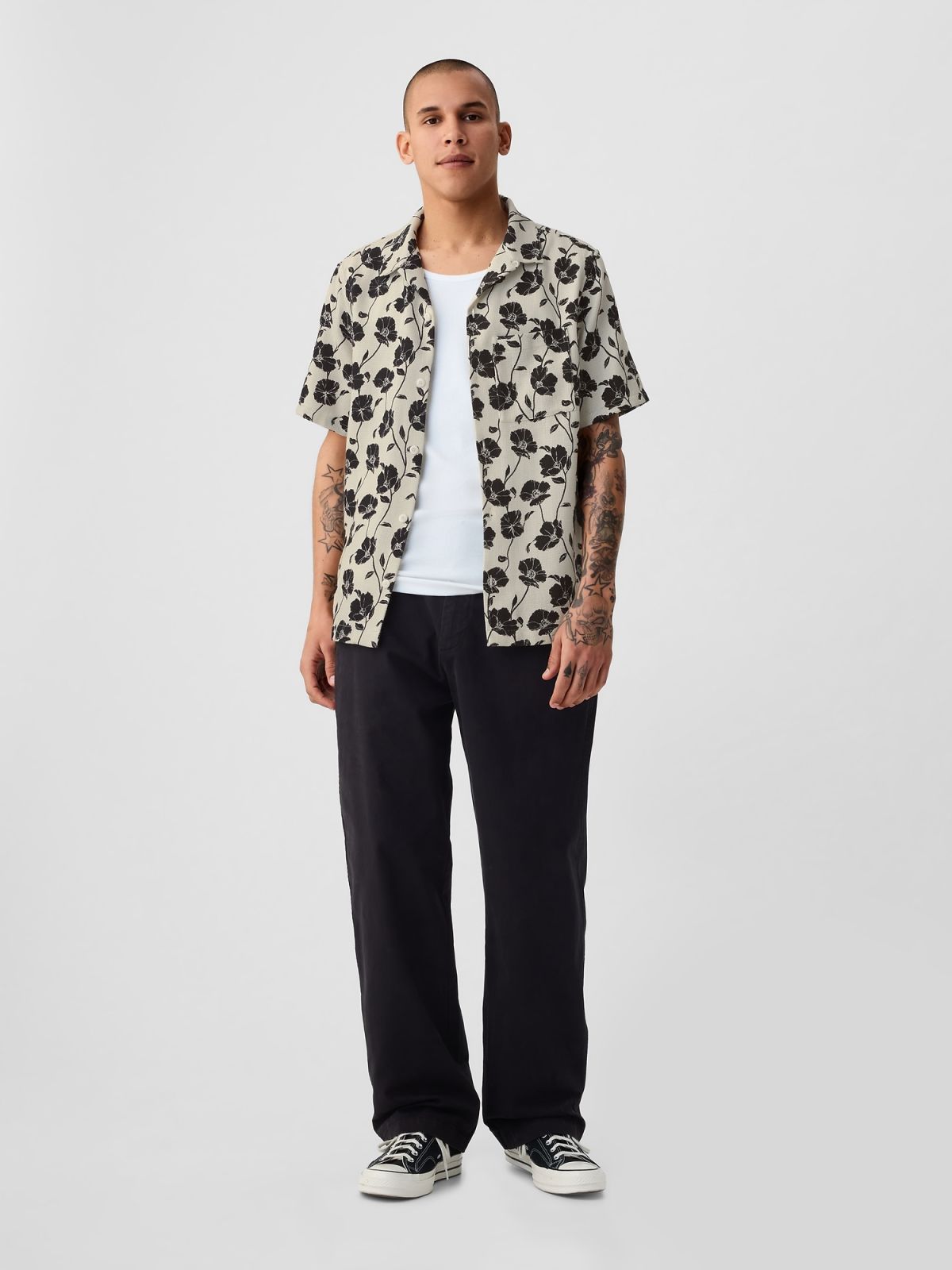 Μπεζ Textured Resort Πουκάμισο-441038001