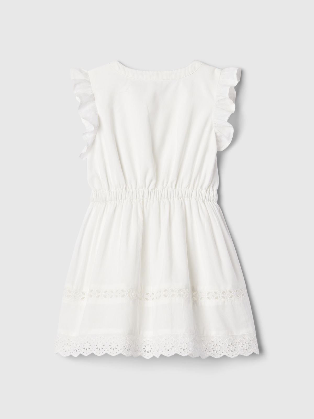 Άσπρο babyGap Ruffle Eyelet Φόρεμα-434896000