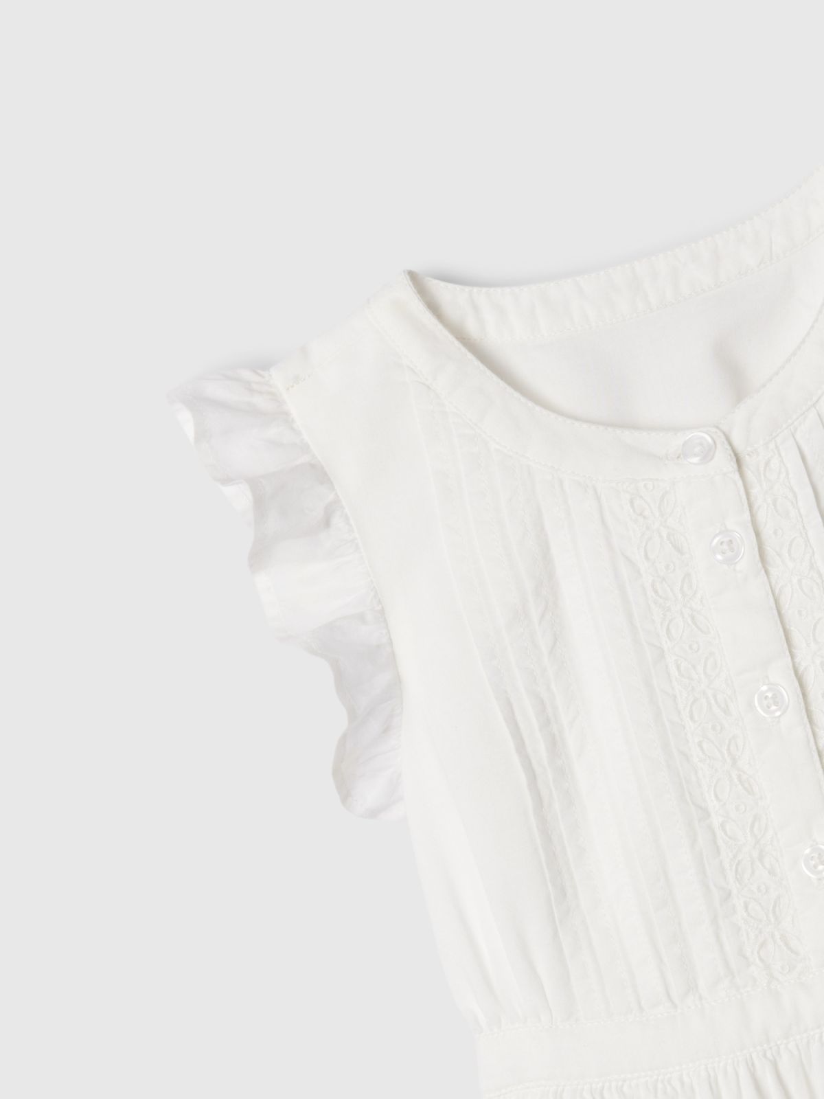 Άσπρο babyGap Ruffle Eyelet Φόρεμα-434896000