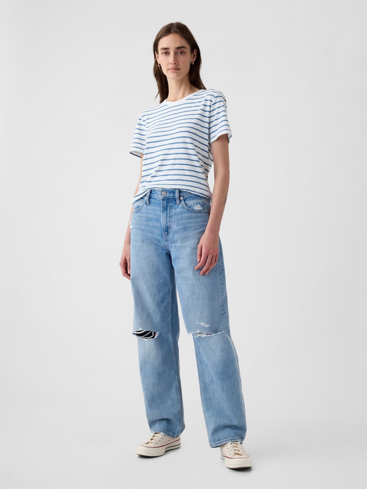 Μπλε Vintage Indigo Crewneck Μπλούζα-511082001