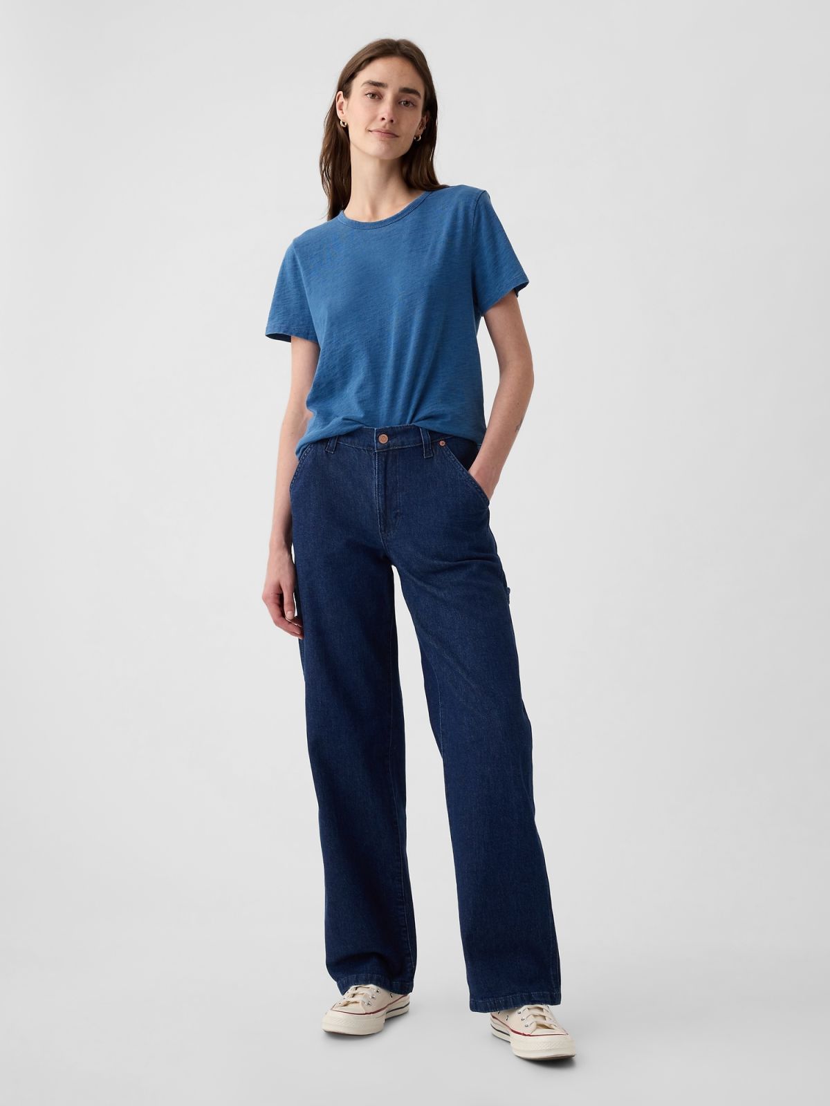 Μπλε Vintage Indigo Crewneck Μπλούζα-511082000