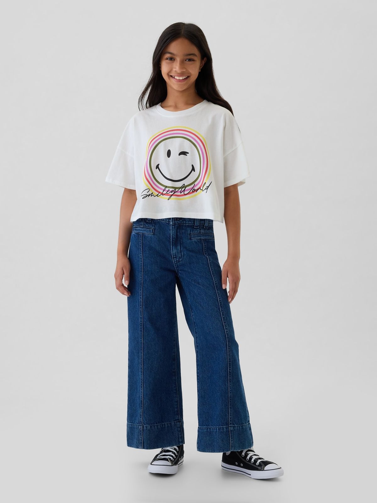 Άσπρη Παιδική Boxy Graphic Μπλούζα-435914000