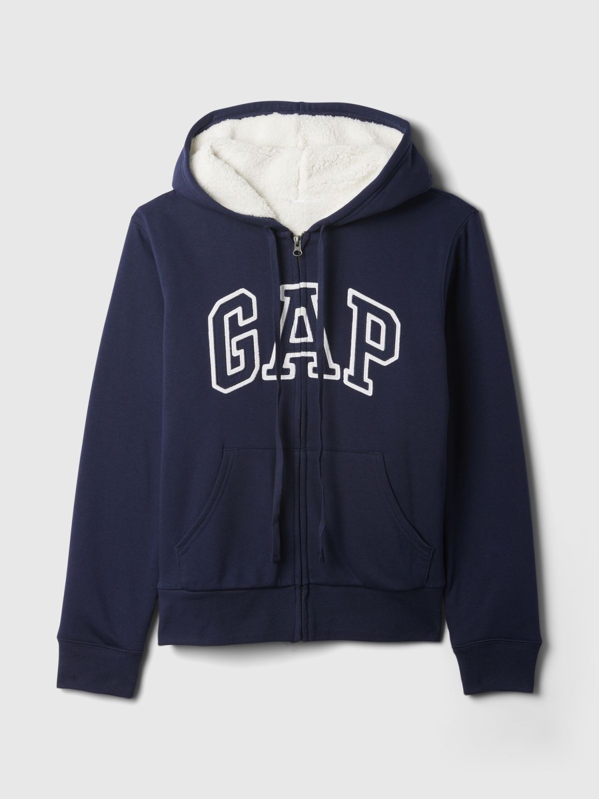 Relaxed Gap Logo Sherpa-Lined Zip Φούτερ με Κουκούλα-498594002