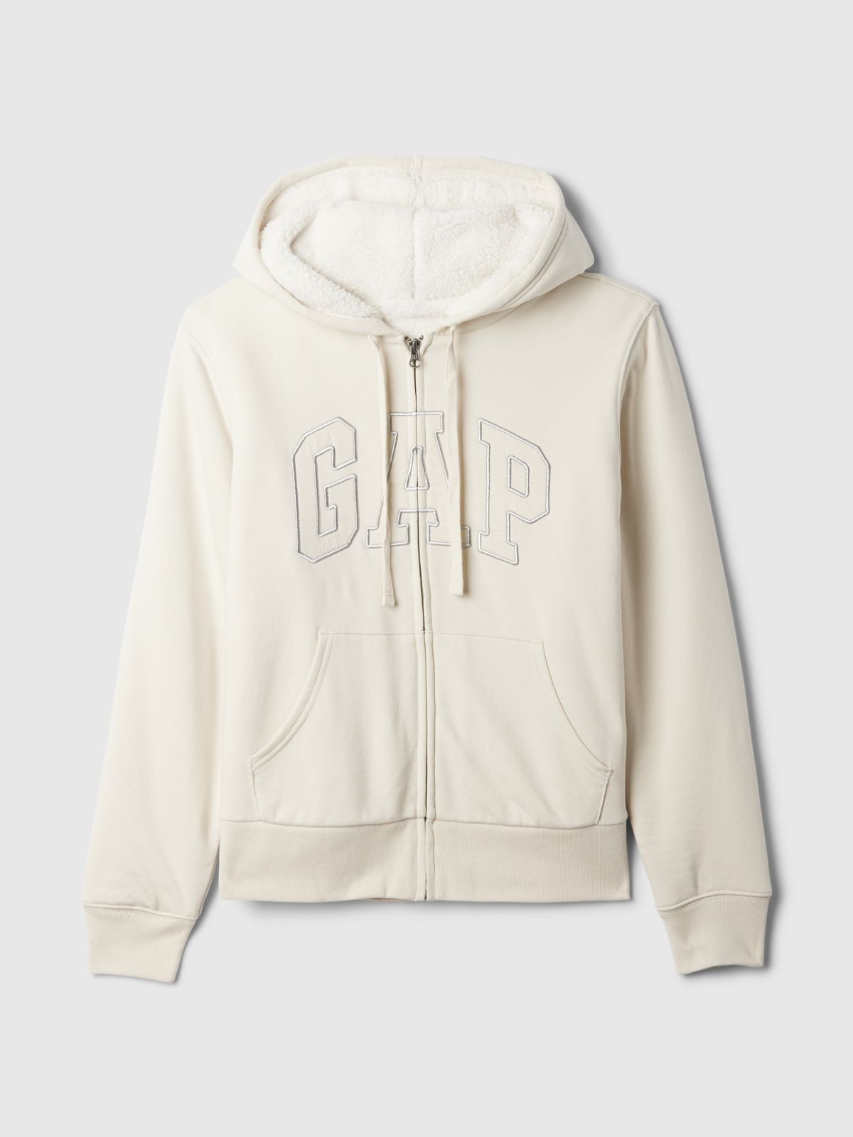 Relaxed Gap Logo Sherpa-Lined Zip Φούτερ με Κουκούλα-498594004