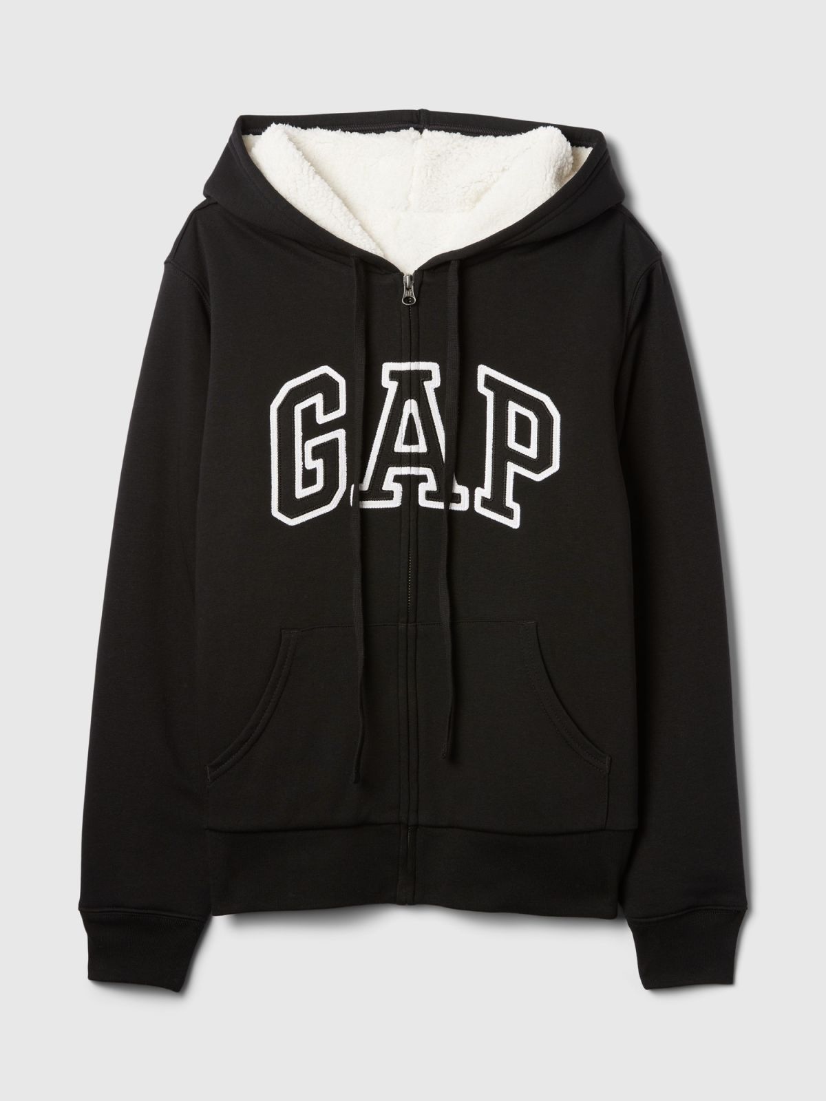Relaxed Gap Logo Sherpa-Lined Zip Φούτερ με Κουκούλα-498594005
