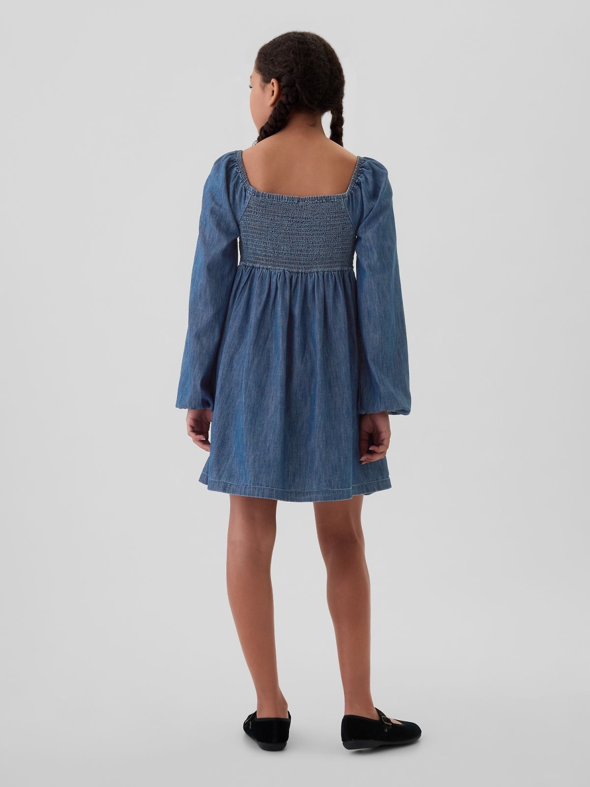 Παιδικό Puff Sleeve Denim Φόρεμα-524021000