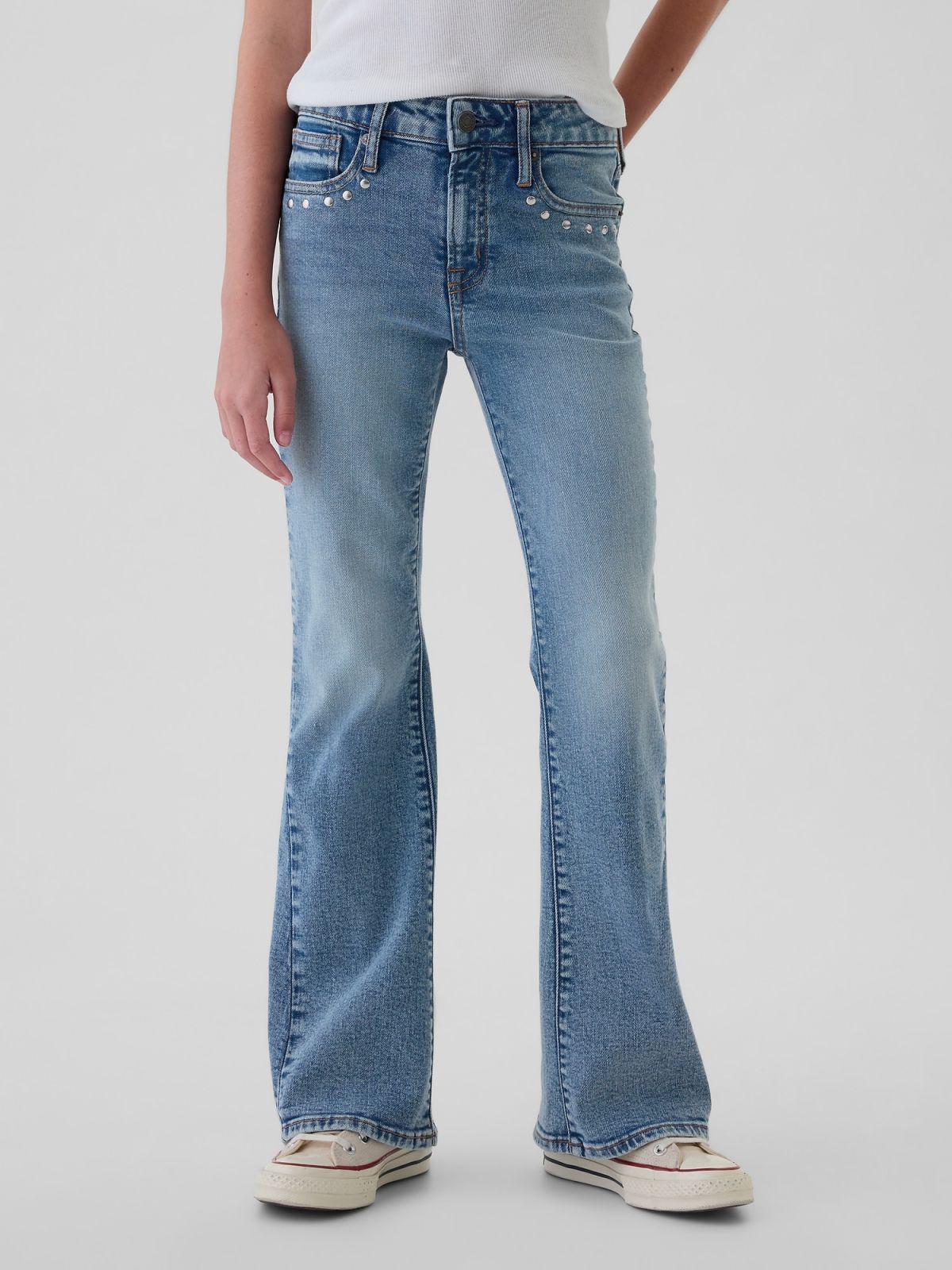 Kids High Rise Studded '70s Flare Jeans-525645000