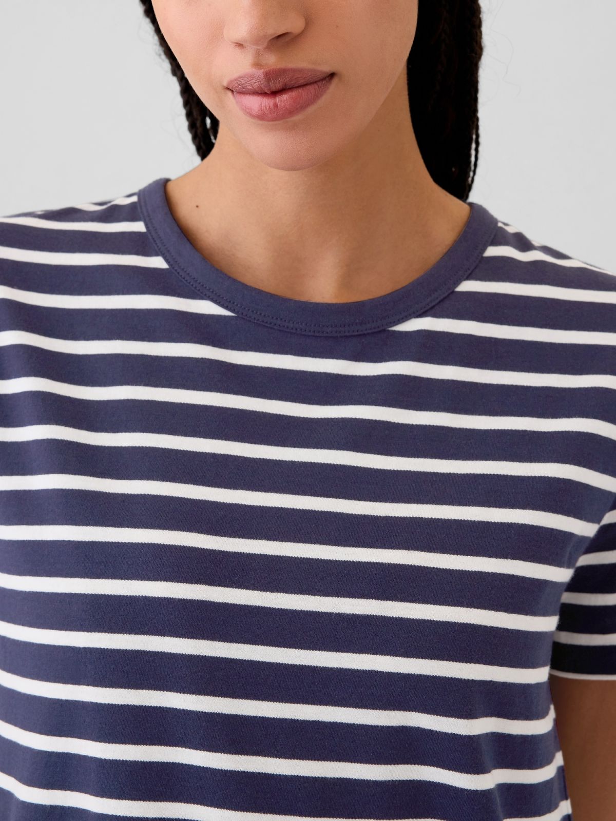 Μπλε Ριγέ Vintage Μπλούζα από 100% Οργανικό Βαμβάκι-795346097