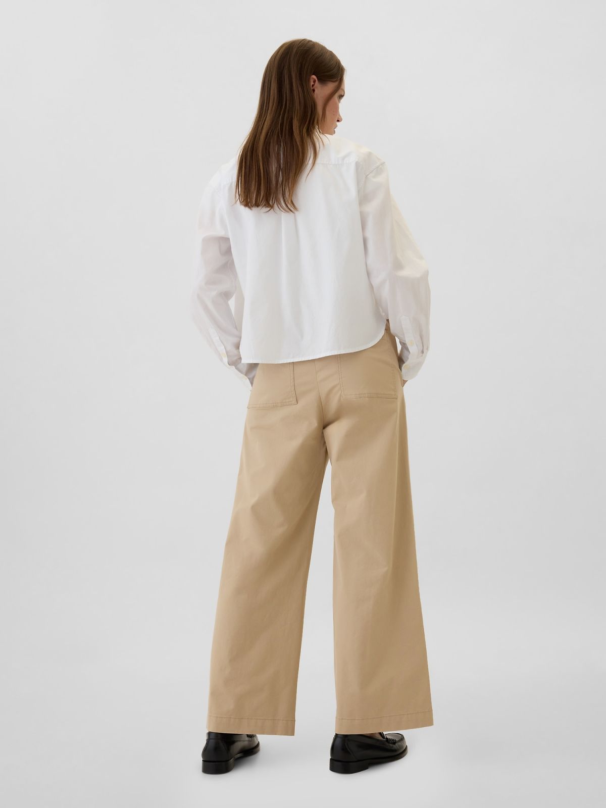 Mid Rise Easy Wide-Leg Khakis-500332000