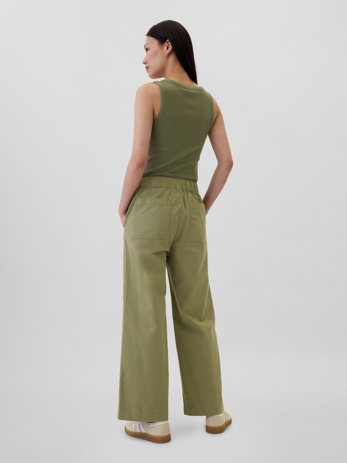 Mid Rise Easy Wide-Leg Khakis-500332001