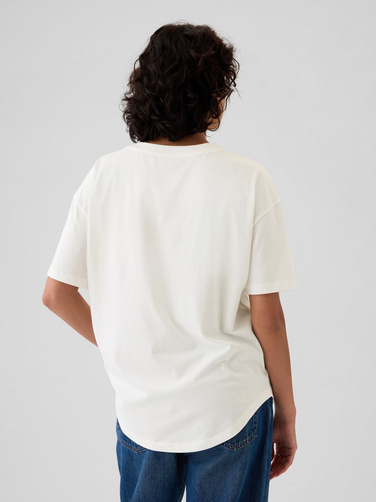 Οργανικό Βαμβάκι Oversized Boyfriend Logo Μπλούζα-500012001