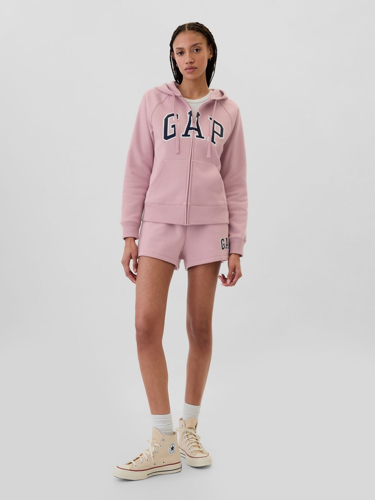 Ροζ Gap Logo Zip Φούτερ-463503048