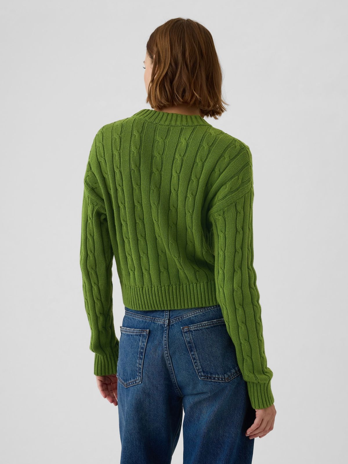 Cable-Knit Cropped Sweater-483809000