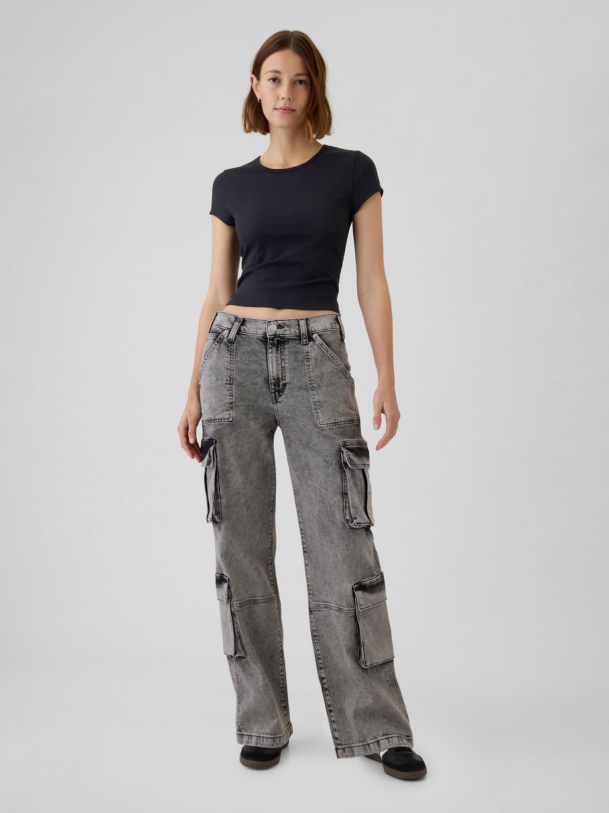 Mid Rise Double Cargo '90s Loose Τζιν Παντελόνι-484743000