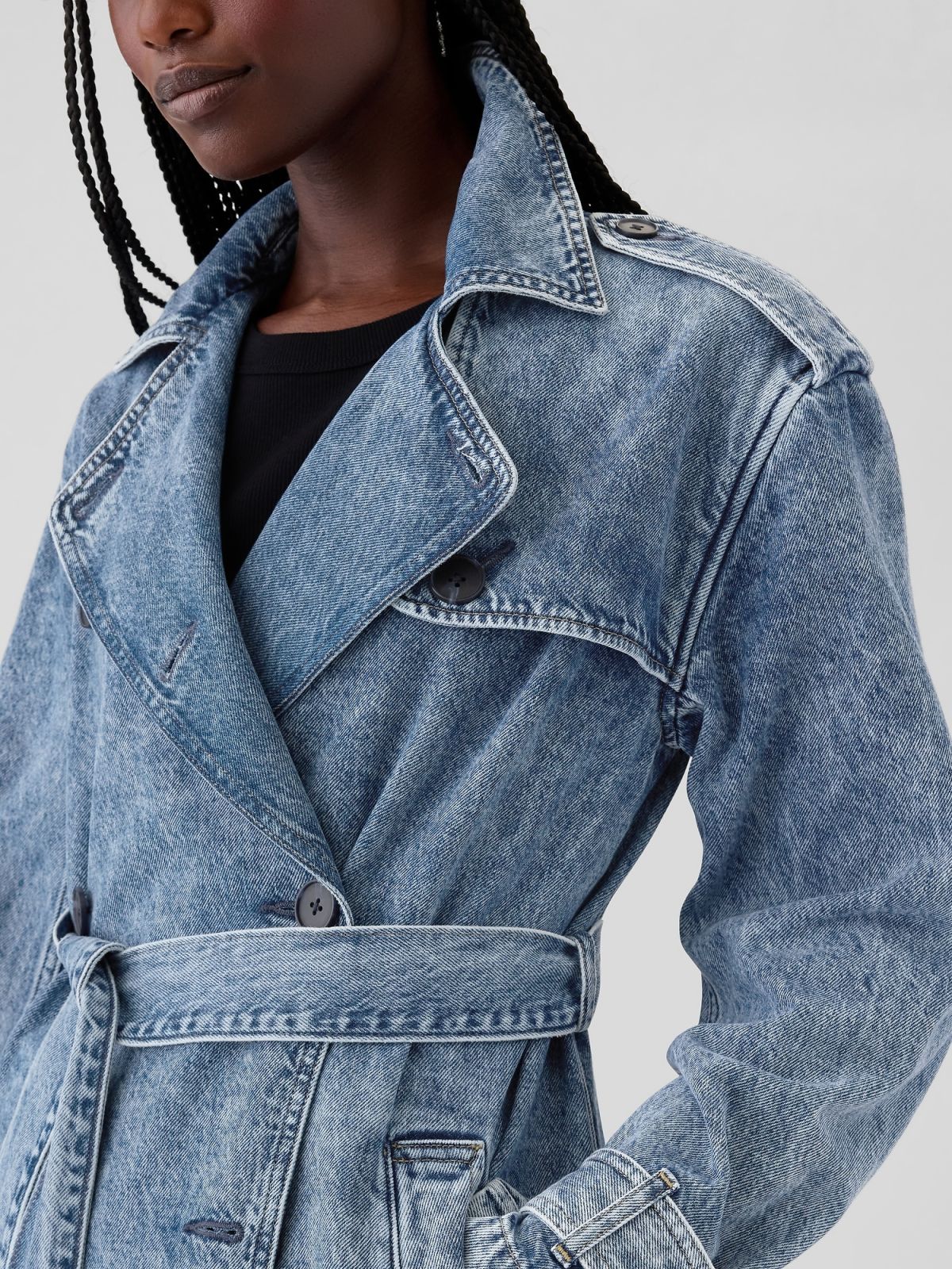 Longline Icon Denim Trench Καμπαρτίνα-498986000